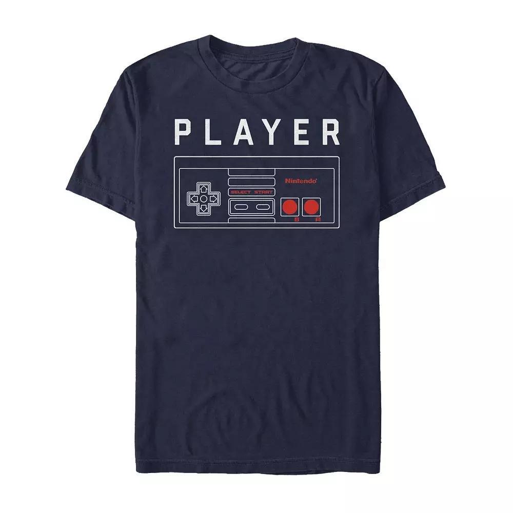 Men's NES Player One Controller Mens Tee, Size: Medium, Blue Product Image