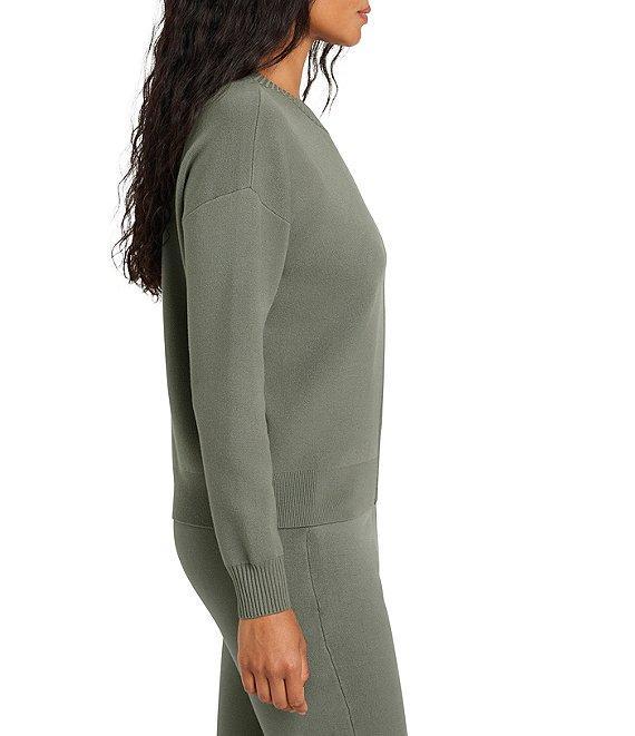 Splendid X Cella Jane Blog Knit Crew Neck Dropped Long Sleeve Front Seam Pullover Sweater Product Image