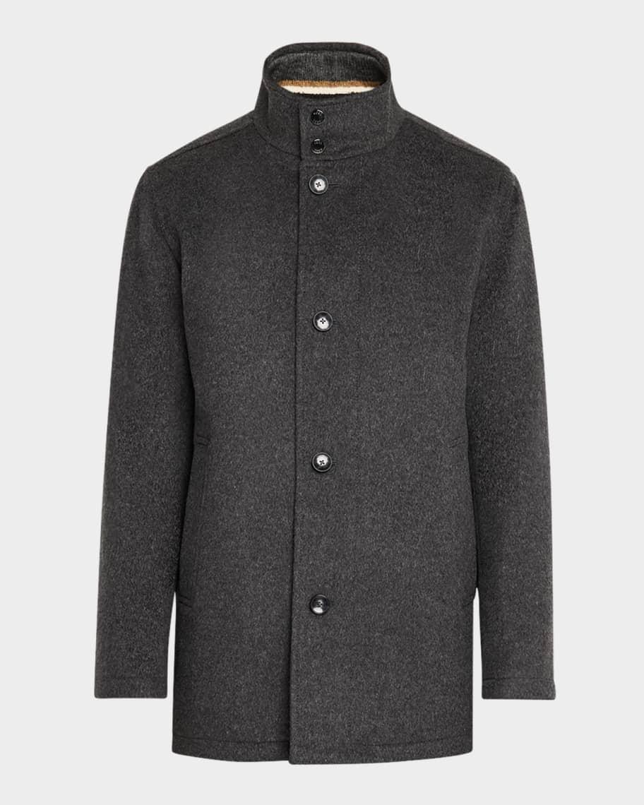 Mens Coxtan Wool-Cashmere Coat with Removable Bib Product Image
