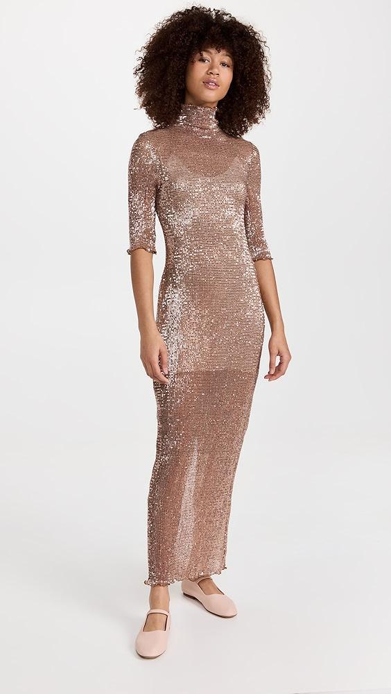 Rosetta Getty Short Sleeve Mock Neck Midi Dress | Shopbop Product Image