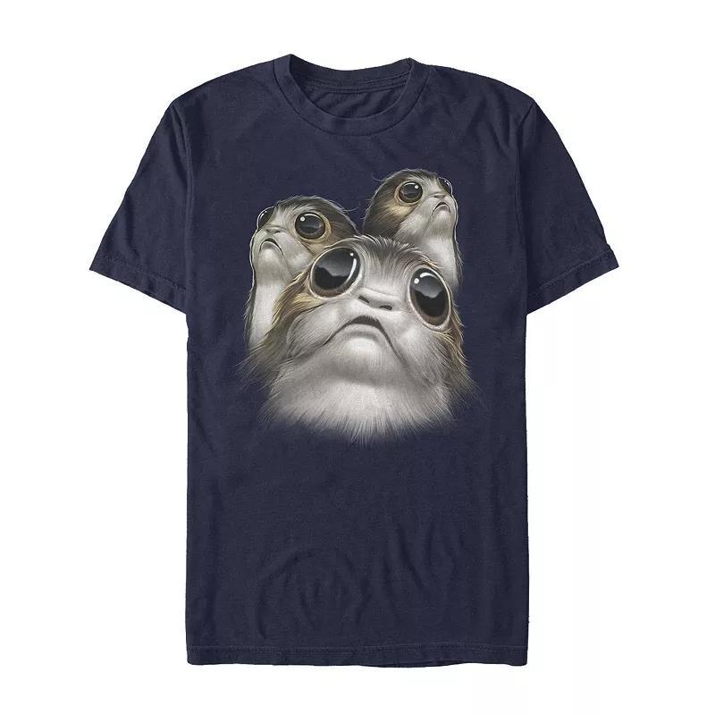 Men's Mens Star Wars Big Face Porgs Tee, Size: Medium, Blue Product Image