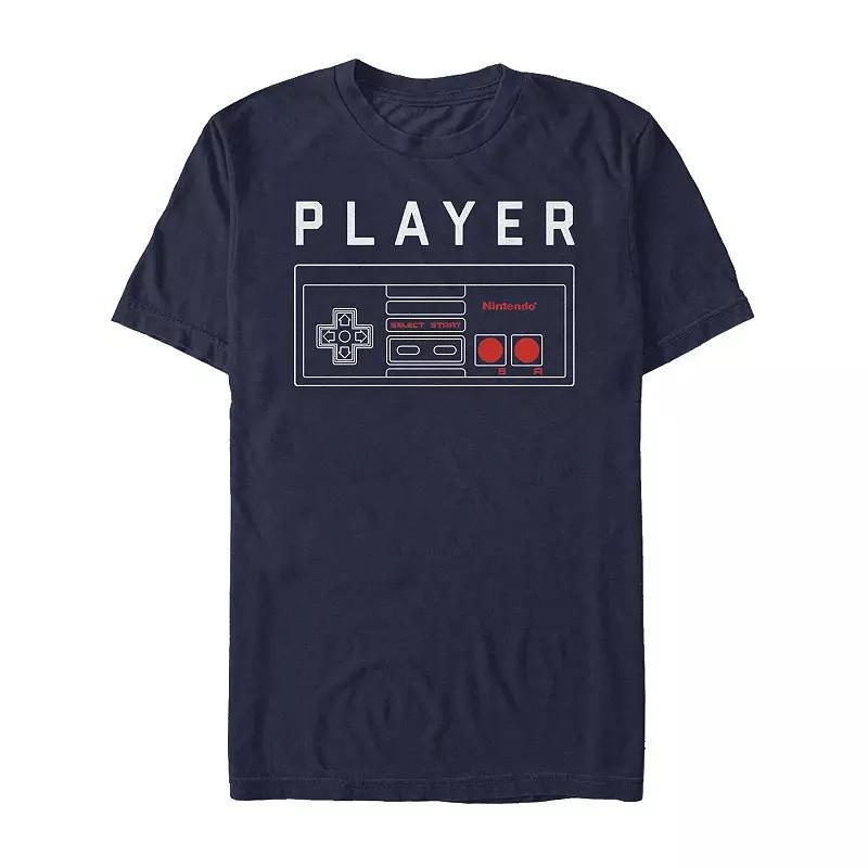 Men's NES Player One Controller Mens Tee, Size: Medium, Blue Product Image