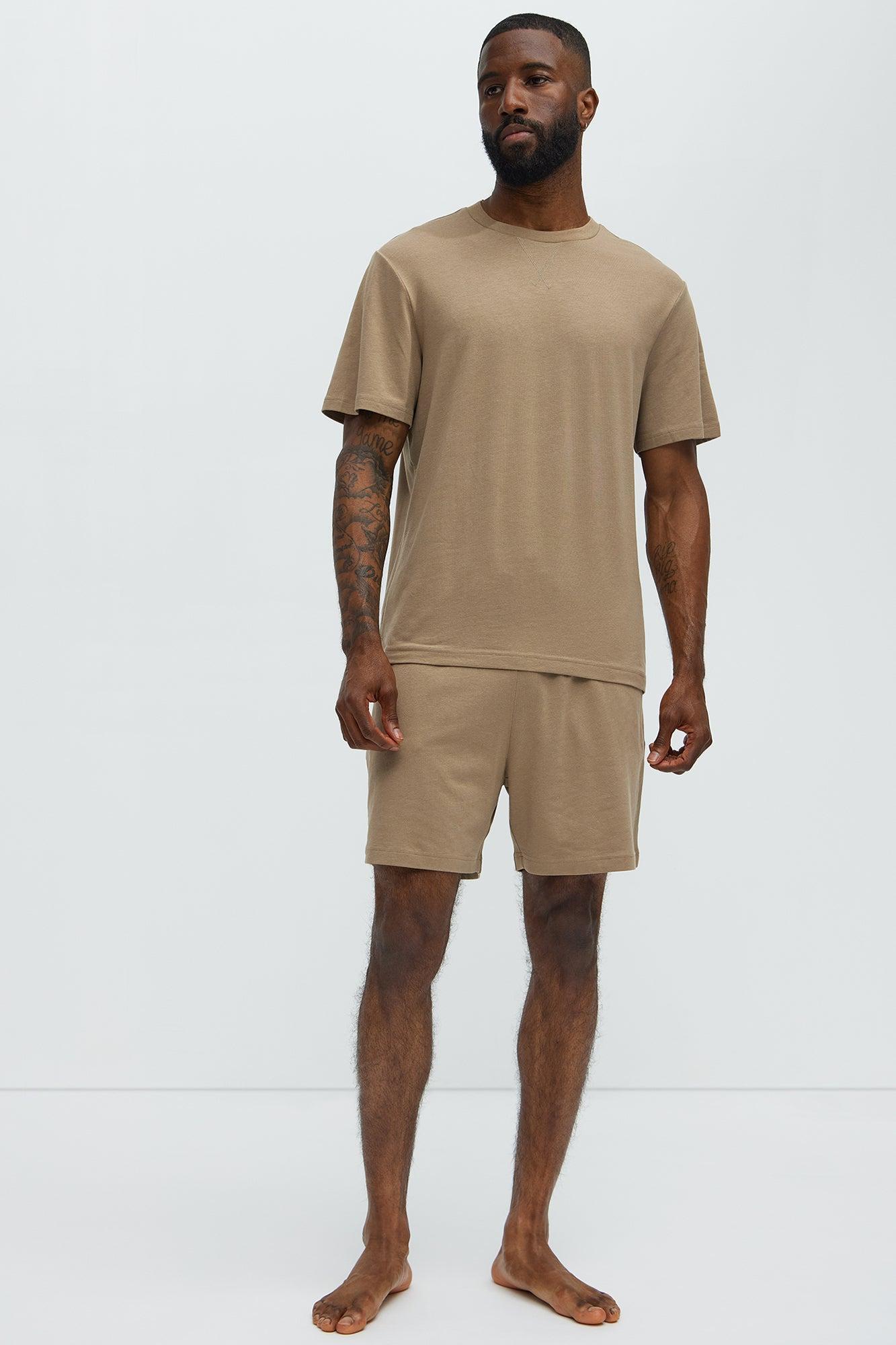 Essential Modal Lounge Short Sleeve Tee - Taupe Product Image
