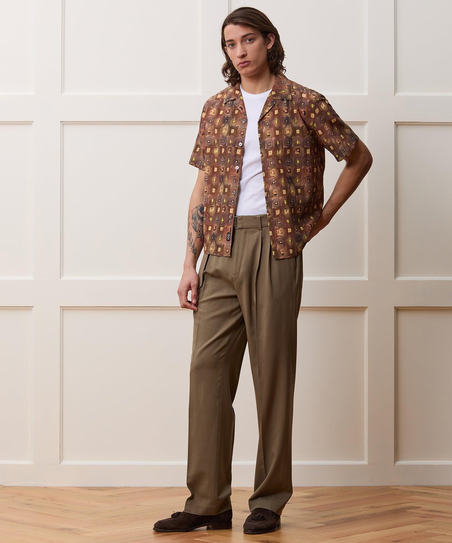 Cropped Silk-Cotton Camp Collar Shirt Product Image