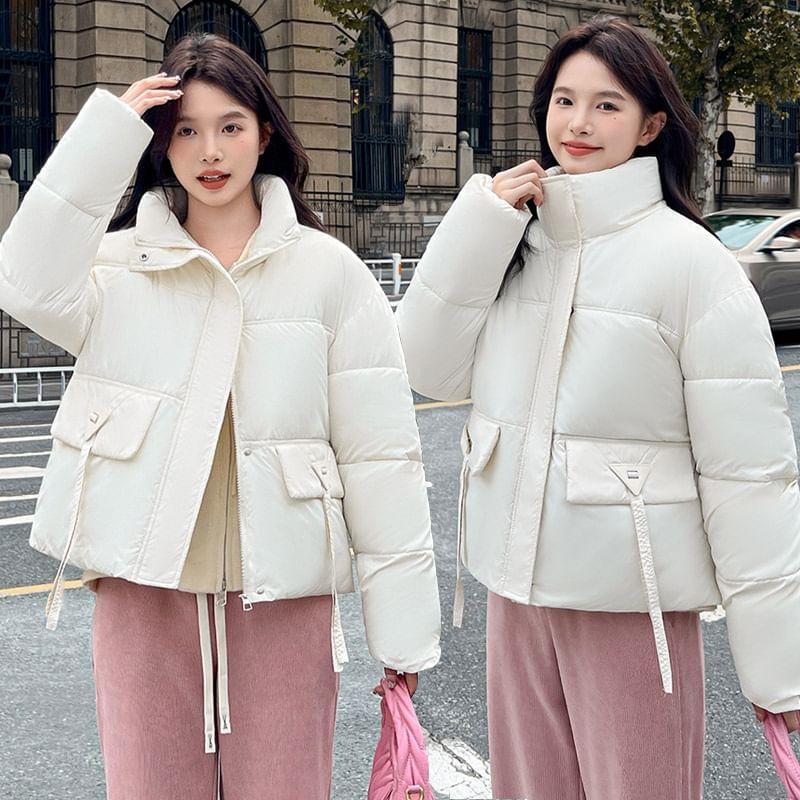 High Neck Zip-Up Puffer Jacket Product Image