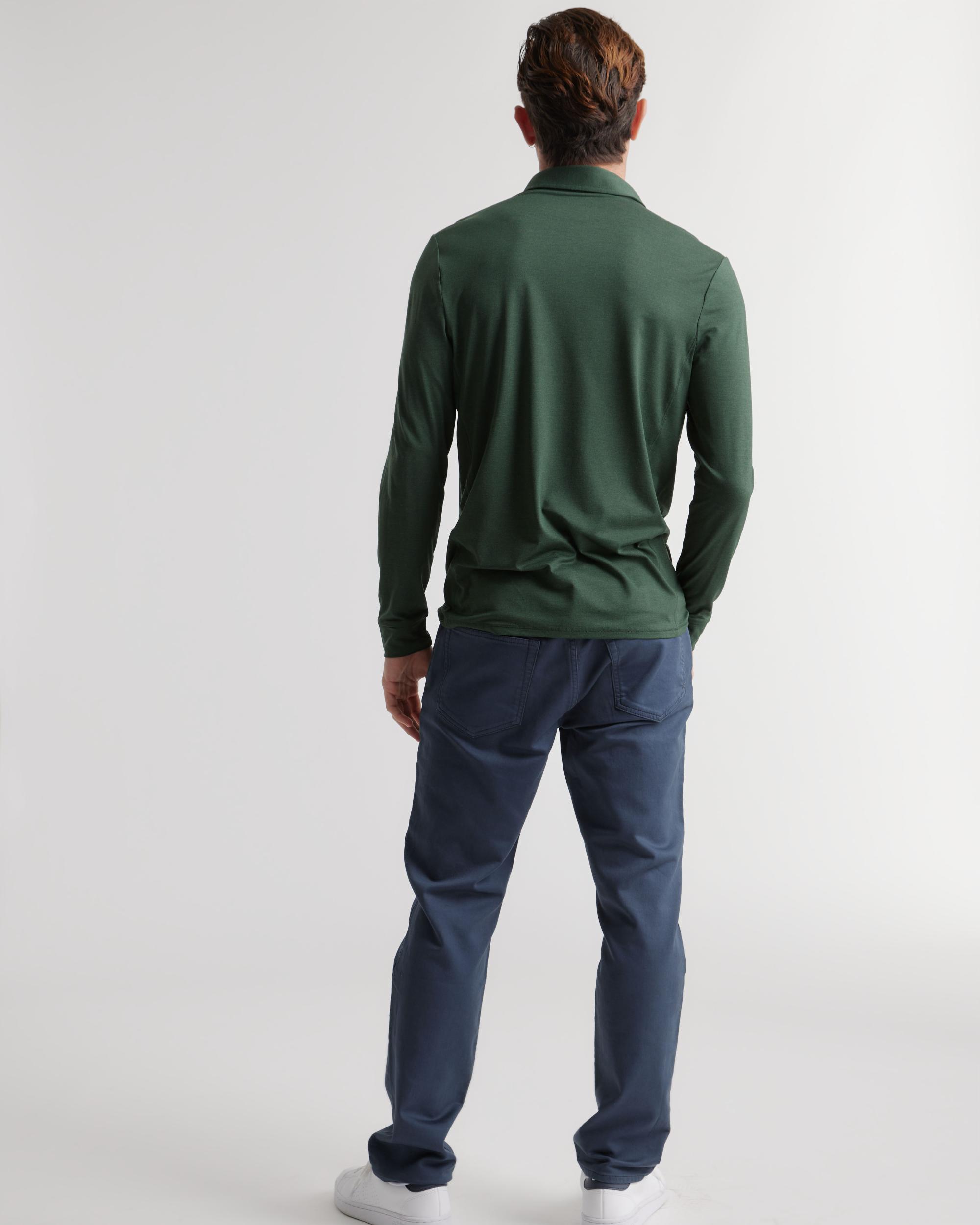 Quince | Men's Flowknit Breeze Performance Long Sleeve Polo Recycled Polyester Product Image