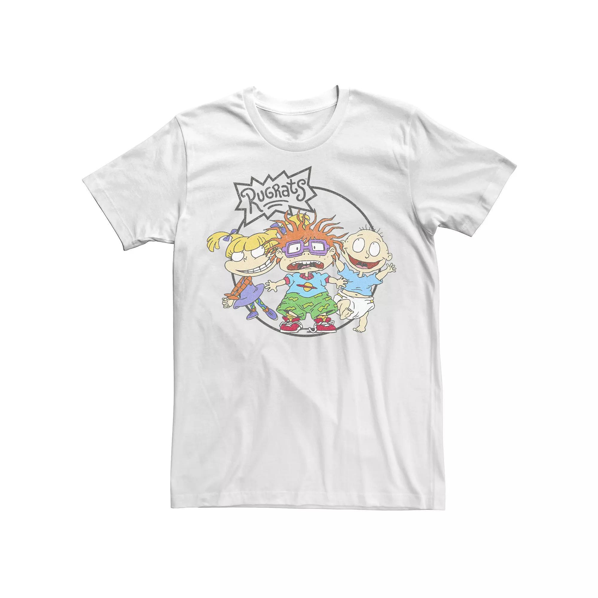 Men's Rugrats Chuckie Tommy & Angelica Logo Tee, Boy's, Size: Small, Athletic Grey Product Image