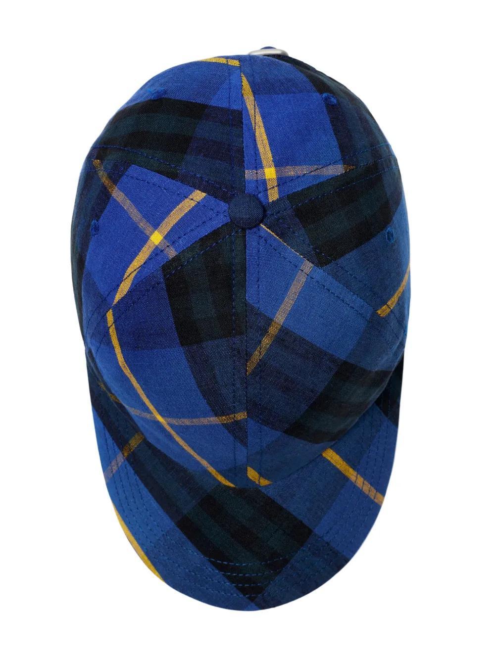 check linen baseball cap Product Image