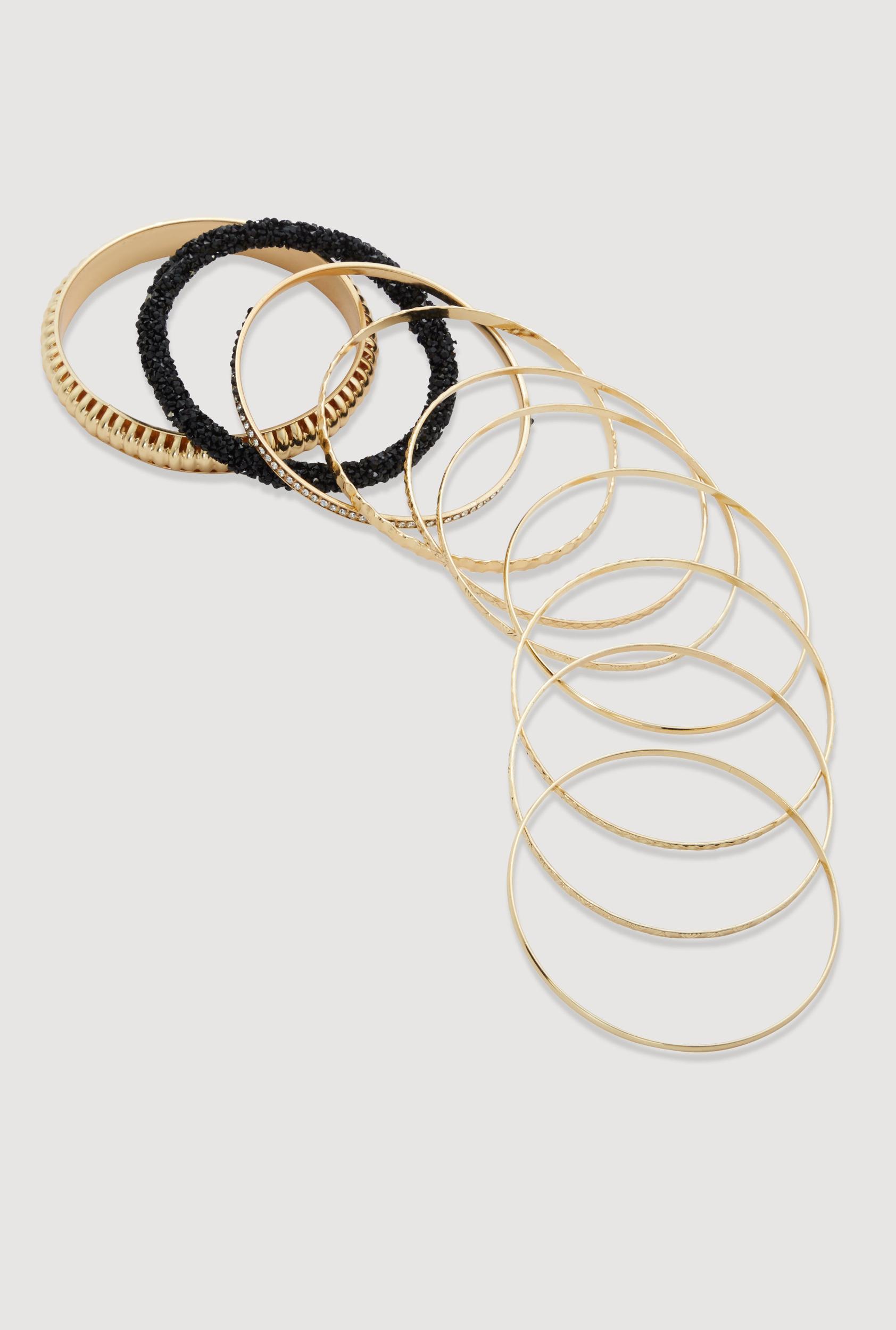 Plus Size Assorted Textured Bangles Set of 16 Male Product Image