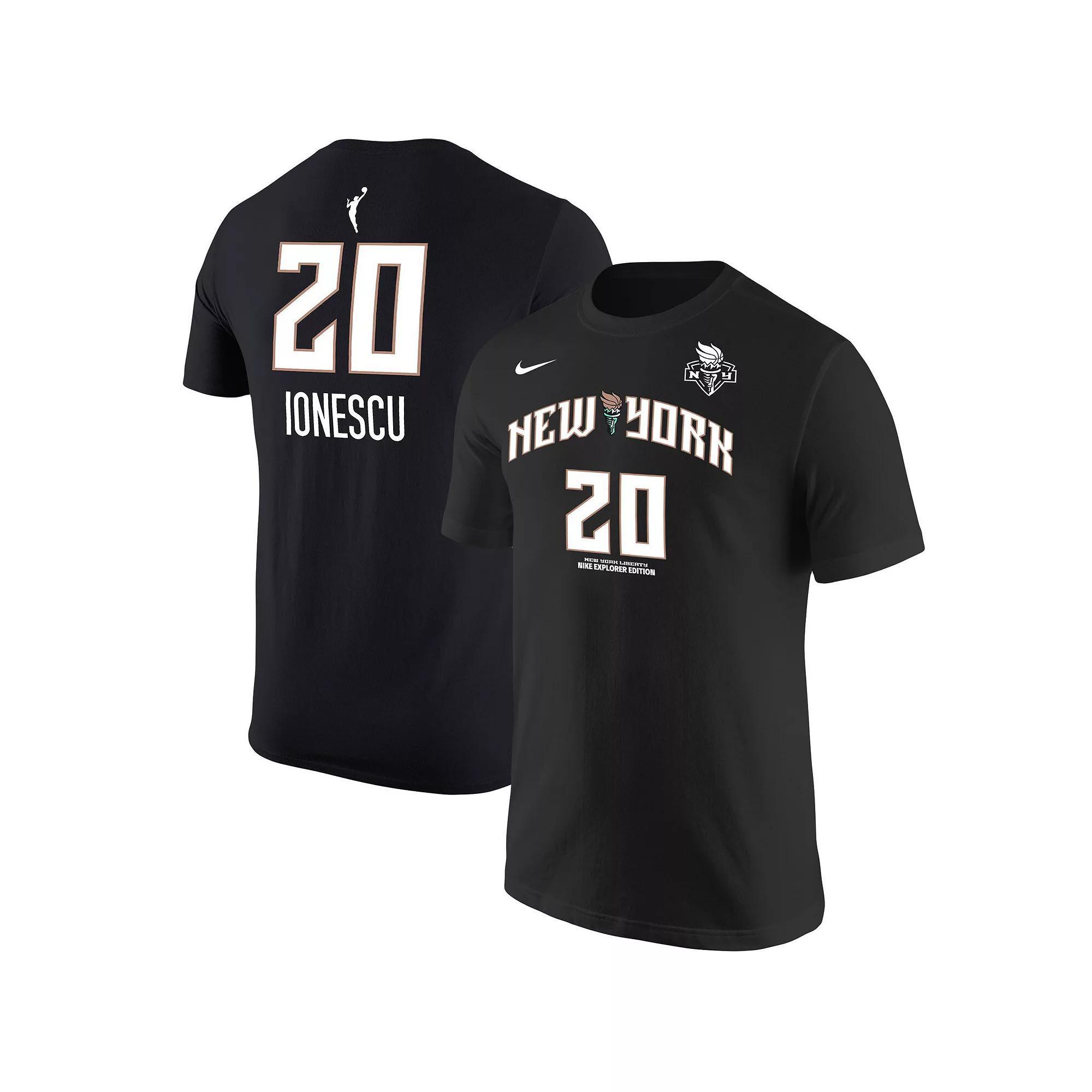 Mens Nike Sabrina Ionescu Black New York Liberty Explorer Edition Name & Number T-Shirt Product Image