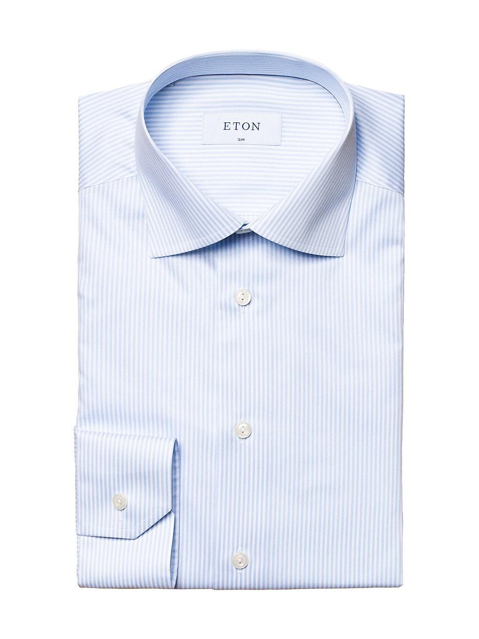 Mens Contemporary Fit Cotton Stripe Dress Shirt Product Image