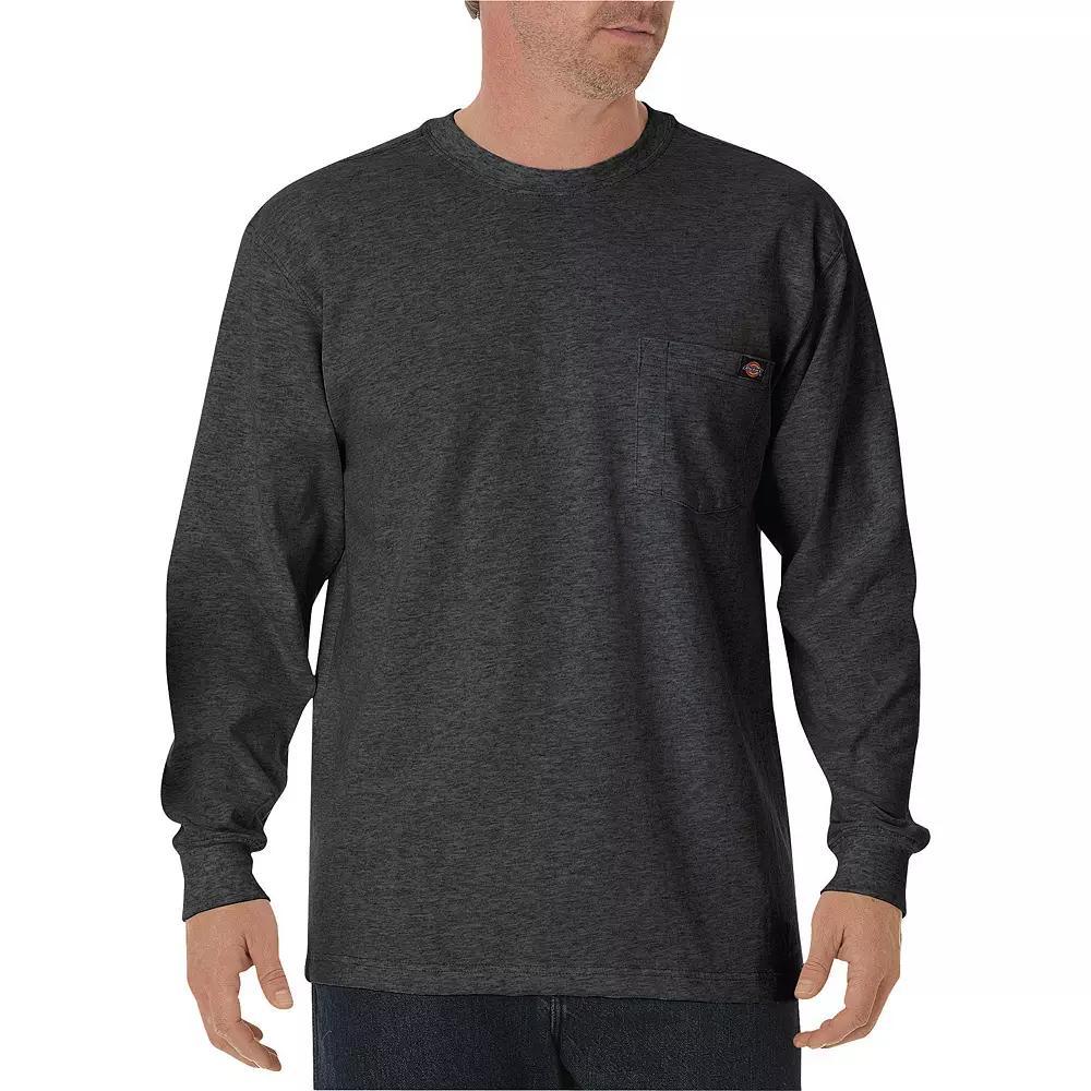 Men's Dickies Heavyweight Crewneck Long Sleeve Tee, Size: XXL, Grey Product Image