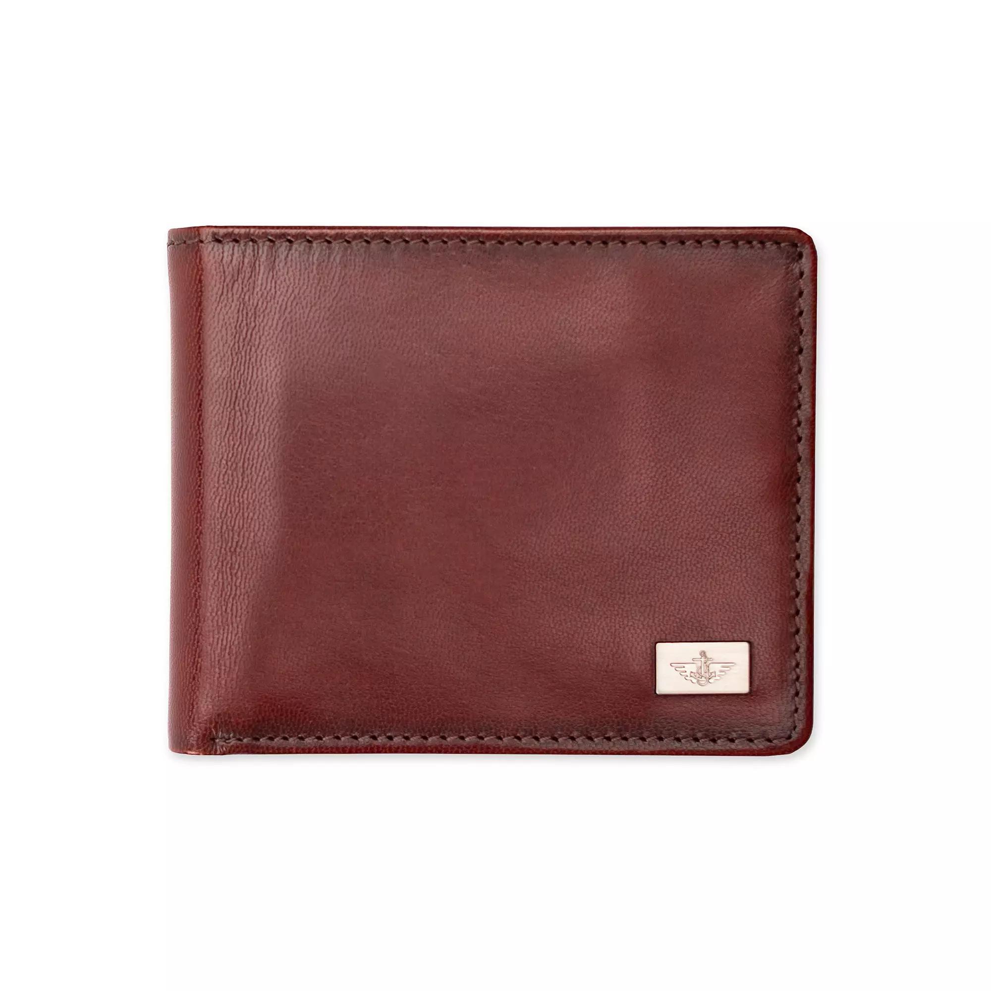 Mens Dockers RFID-Blocking Smooth Leather Extra Capacity Slimfold Wallet, Red Product Image