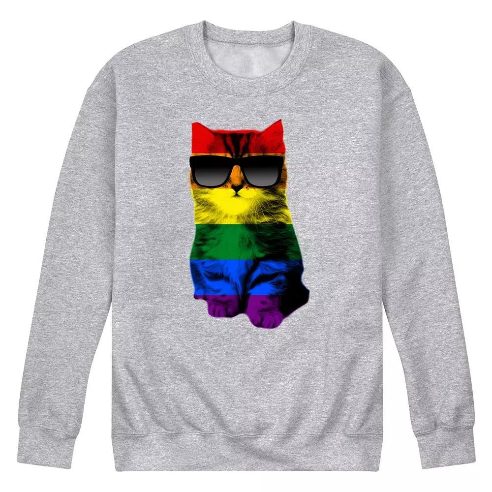 Mens Cat Pride Fleece Sweatshirt Product Image