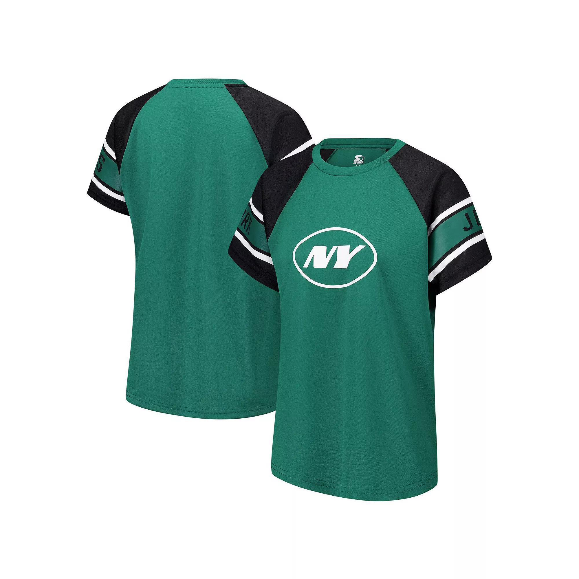 Womens Starter New York Jets 1st Rounder Color Block Raglan Top Product Image