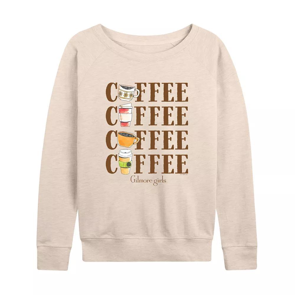 Women's Gilmore Girls Coffee French Terry Long Sleeve Tee, Size: XL, Brown Product Image