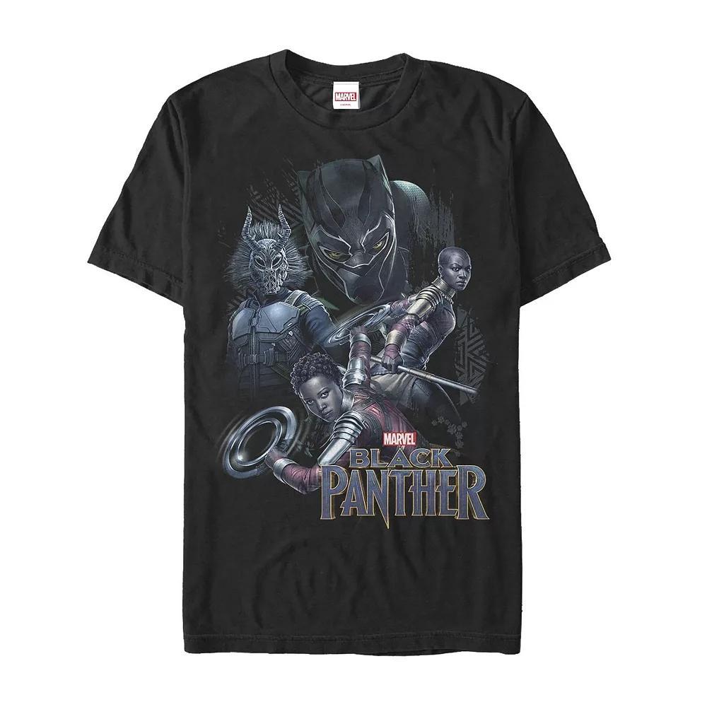 Men's Black Panther Warriors Group Tee, Size: Large Product Image