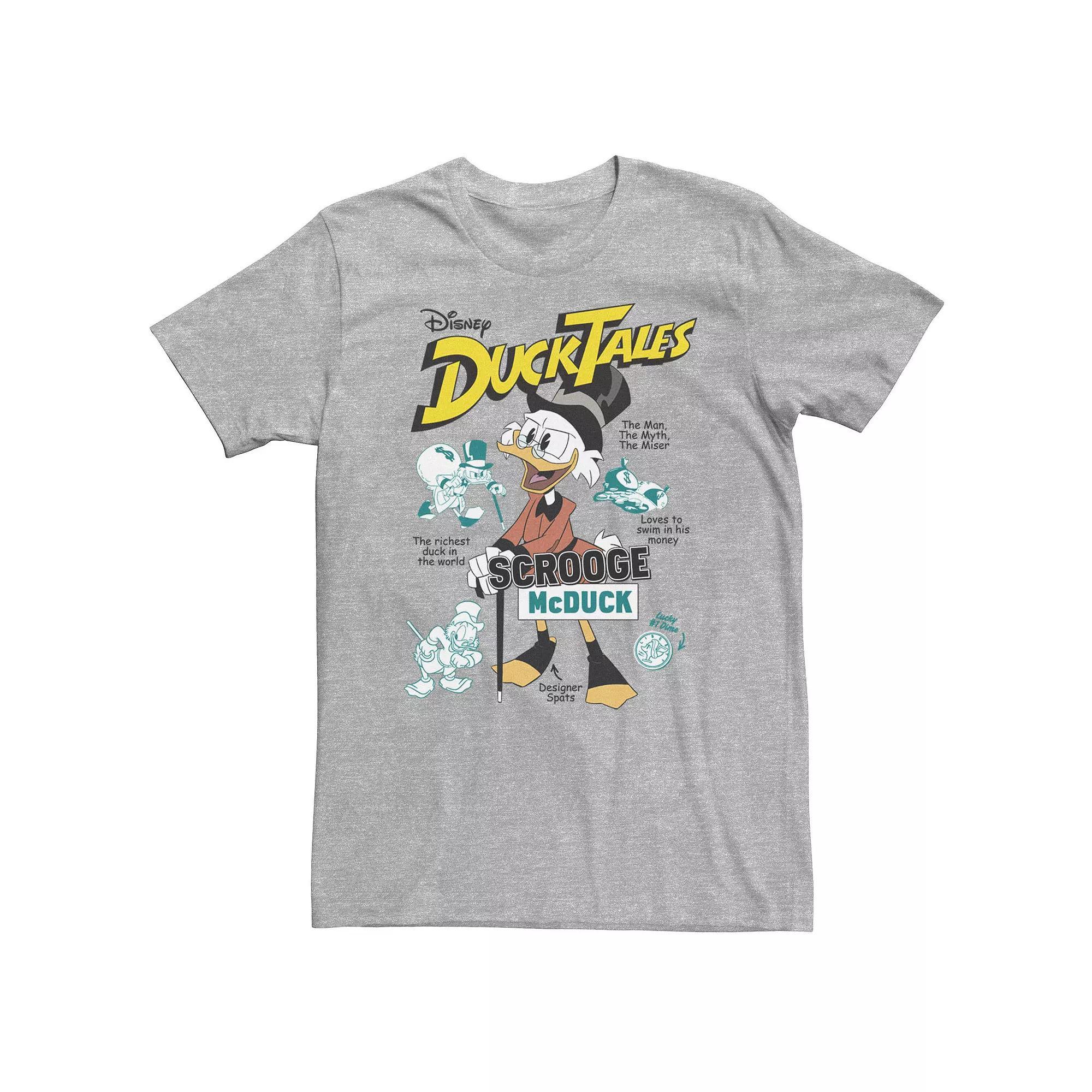 Big & Tall Disney Duck Tales Richest Duck Vintage Poster Tee, Men's, Size: 3XL, Athletic Grey Product Image