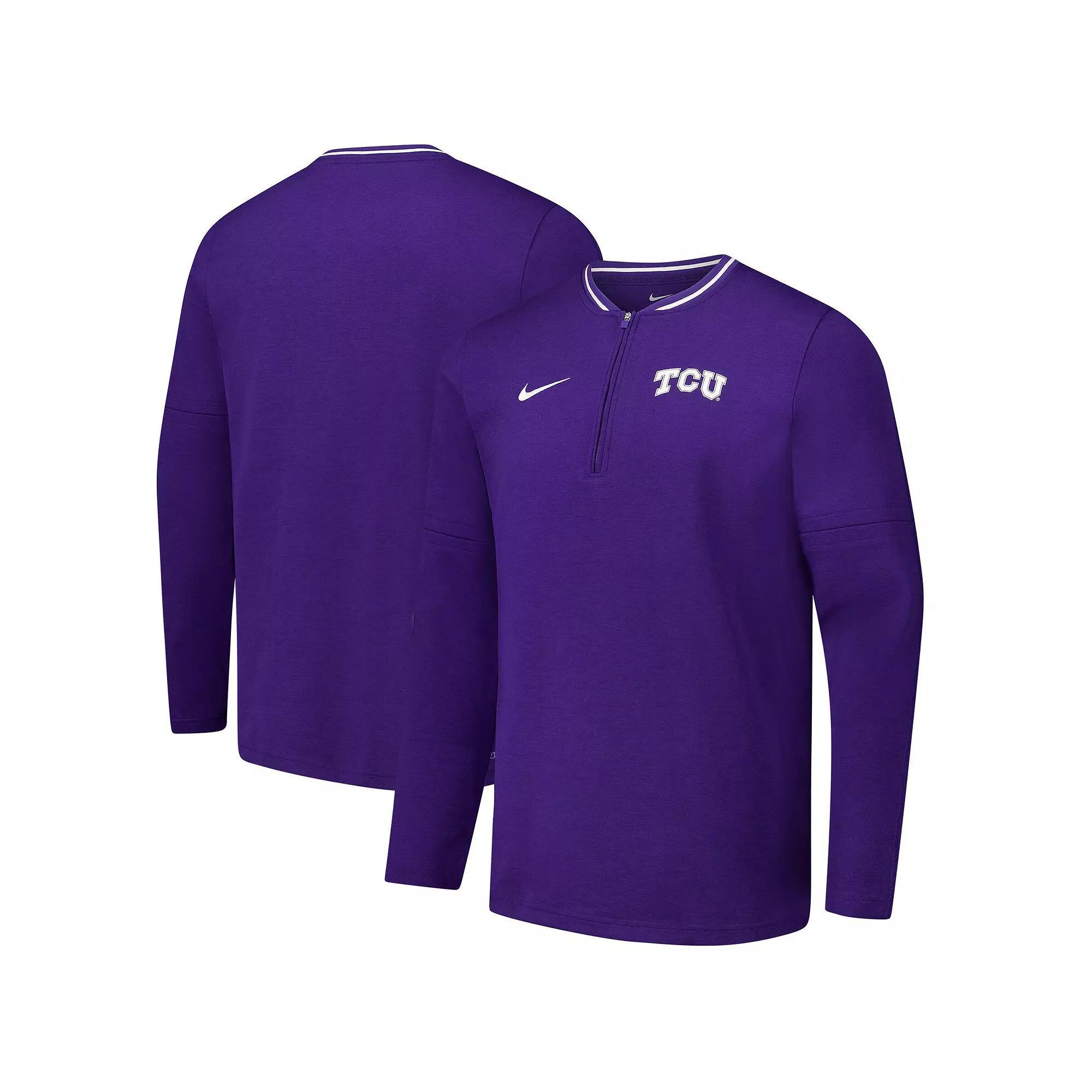 Men's Nike Purple TCU Horned Frogs Coaches Quarter-Zip Jacket, Size: 3XL Product Image