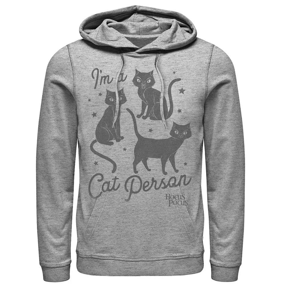 Men's Hocus Pocus Cat Person Text Hoodie, Size: XL, Athletic Grey Product Image