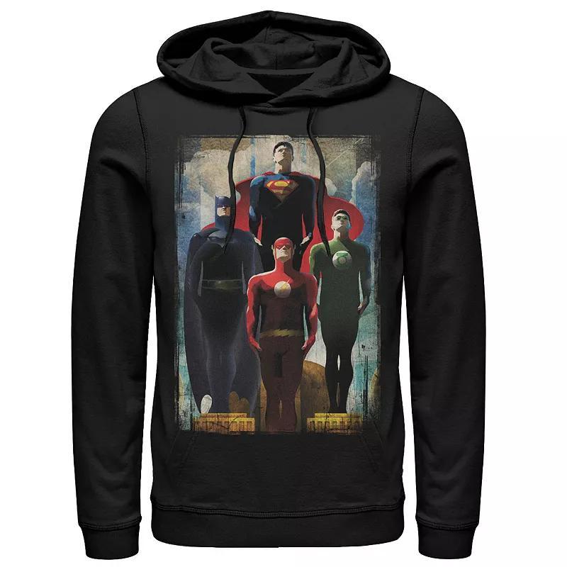 Men's DC Comics Justice League Heroes Look Up Hoodie, Size: XL, Black Product Image