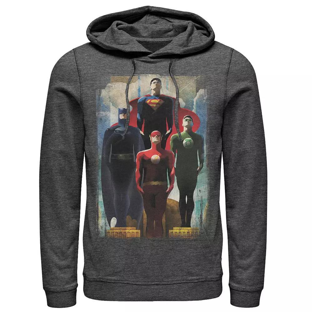 Men's DC Comics Justice League Heroes Look Up Hoodie, Size: XL, Black Product Image