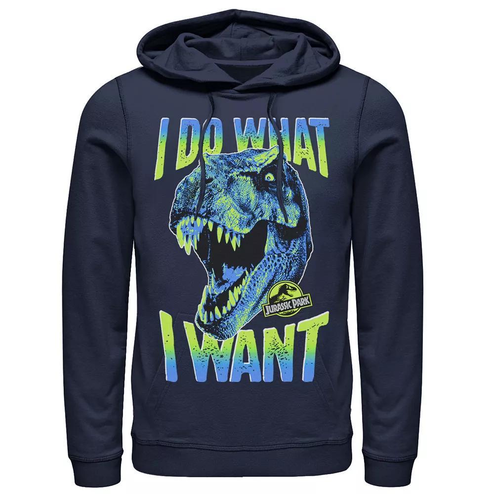 Men's Jurassic Park T-Rex I Do What I Want Graphic Pullover Hoodie, Size: XXL, Blue Product Image