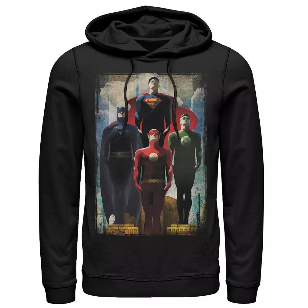 Men's DC Comics Justice League Heroes Look Up Hoodie, Size: XL, Black Product Image
