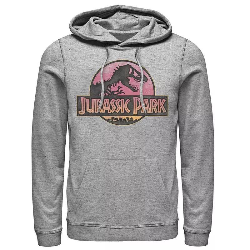 Mens Jurassic Park Logo Gradient Sunset Graphic Pullover Hoodie Blue Product Image