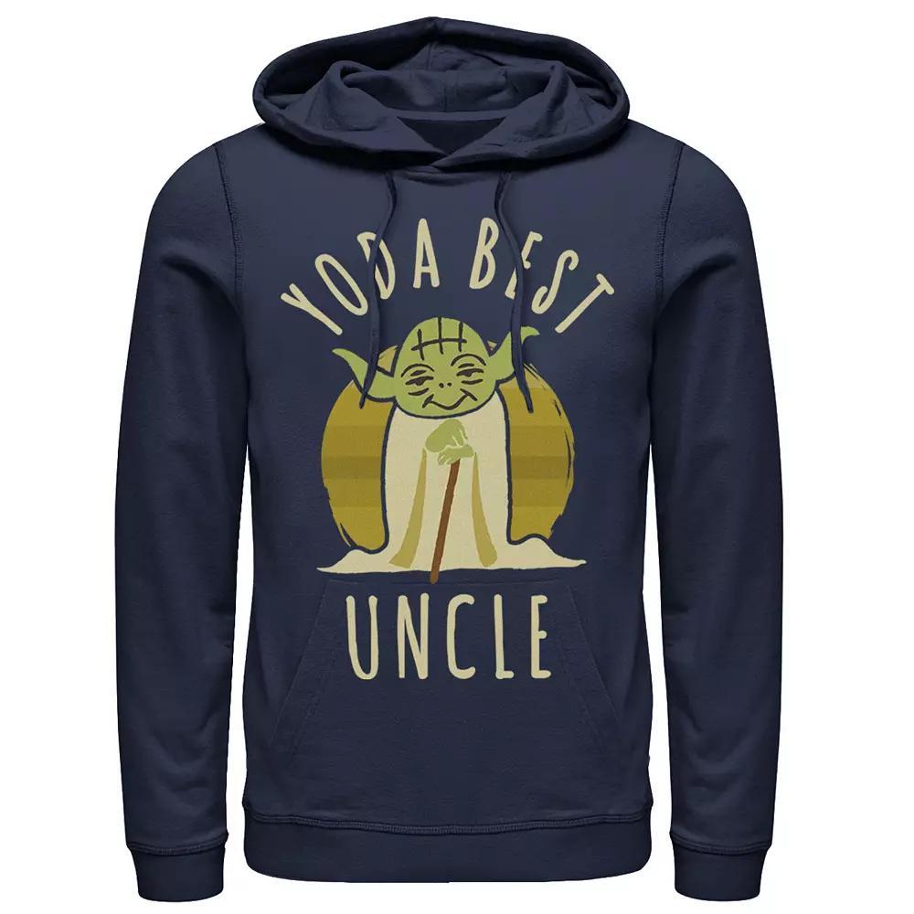 Men's Star Wars Yoda Best Uncle Cartoon Yoda Hoodie, Size: Large, Blue Product Image