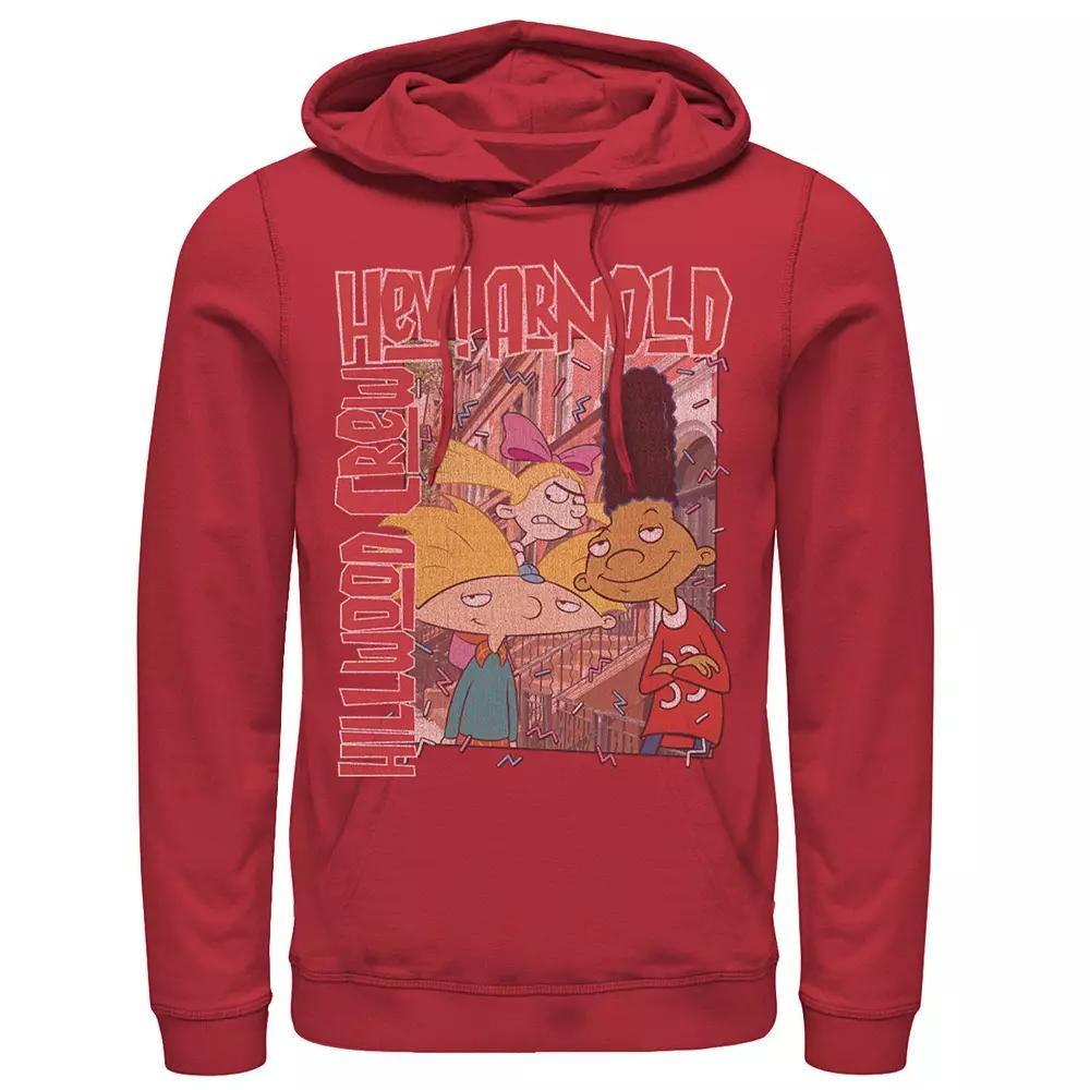 Men's Nickeloden Hey Arnold Colorful Hillwood Poster Hoodie, Size: Medium, Red Product Image