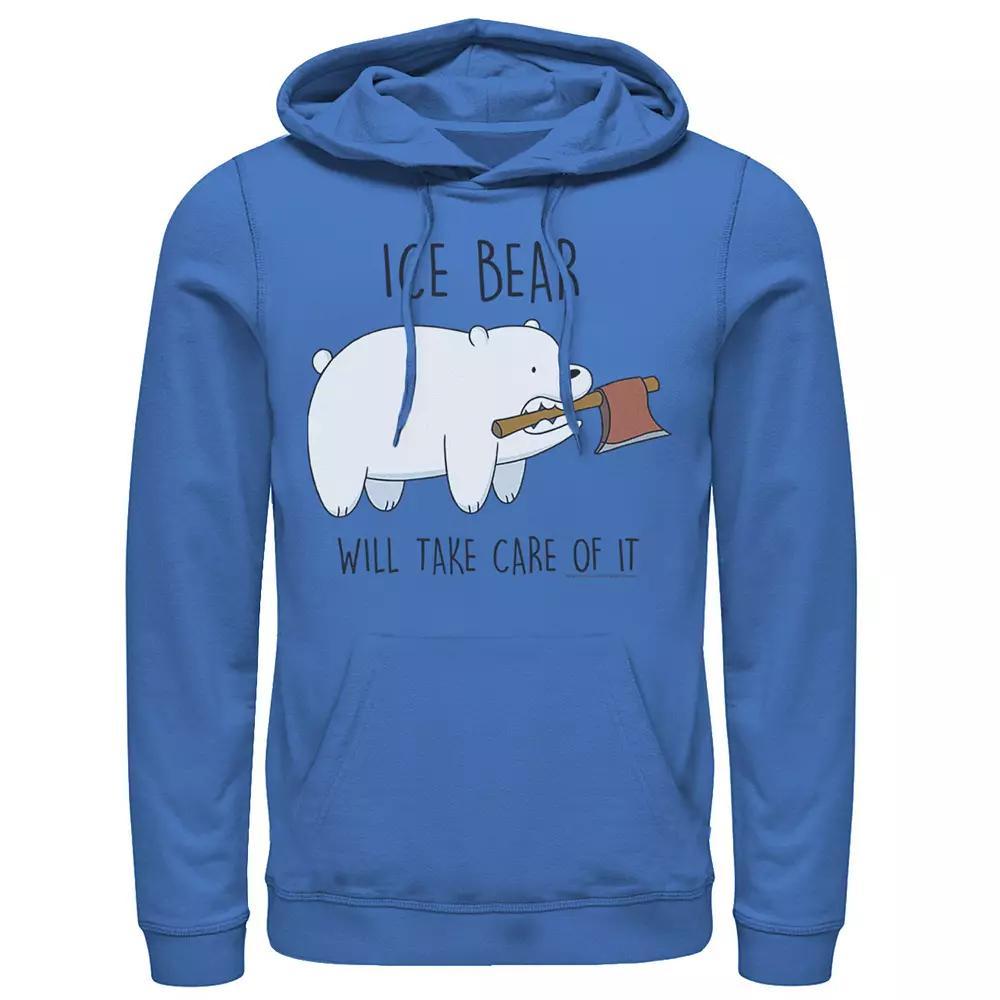 Men's Cartoon Network Bare Bears Ice Bear Take Care Of It Axe Hoodie, Size: XXL, Royal Product Image