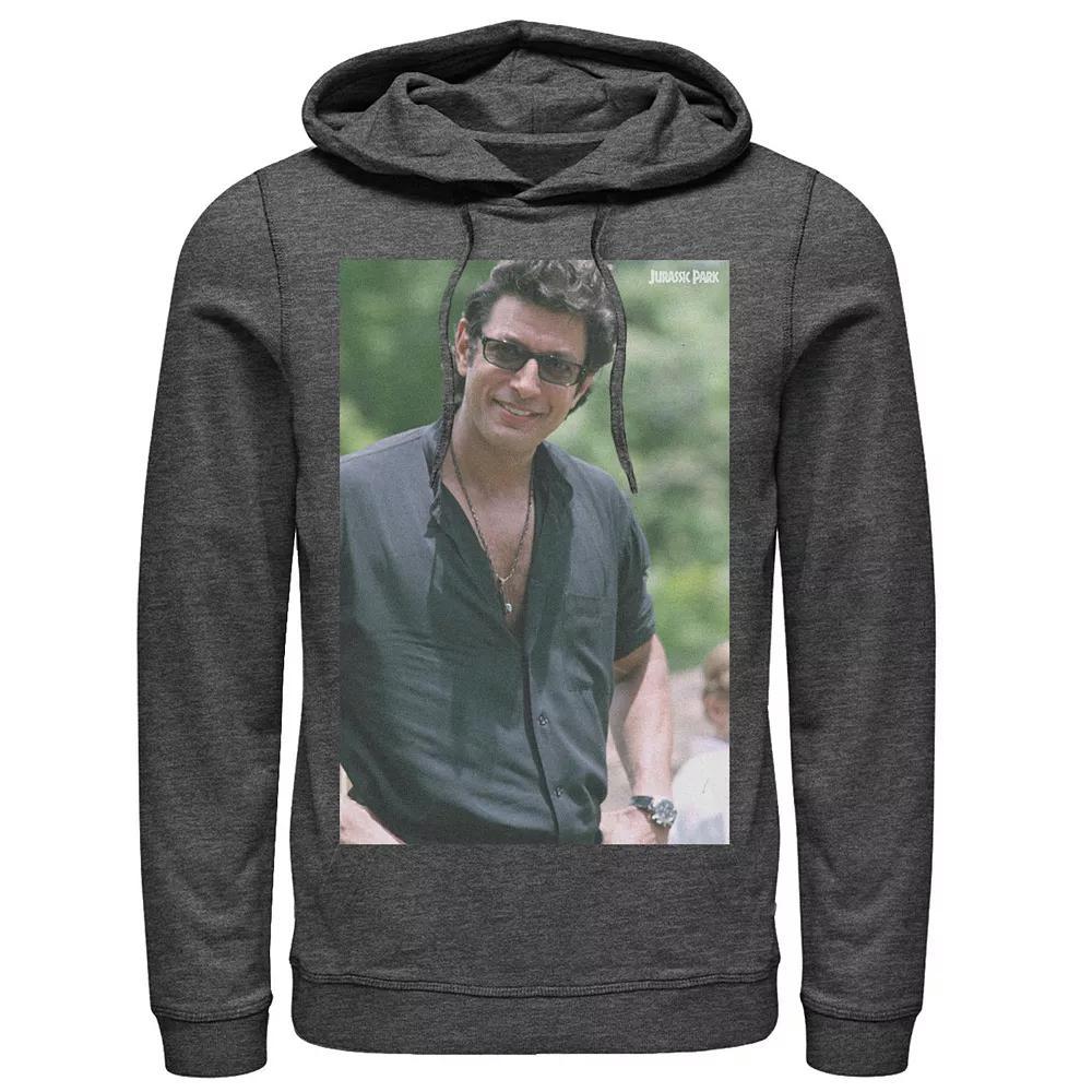 Men's Jurassic Park Jeff Goldblum Smile Poster Style Pullover Hoodie, Size: Medium, Black Product Image