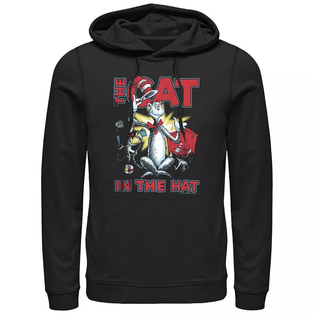 Men's Dr. Seuss The Cat In The Hat Cattitude Graphic Hoodie, Size: Large, Black Product Image