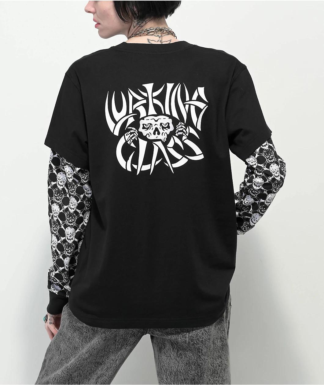 Lurking Class by Sketchy Tank Bones Black 2fer Long Sleeve T-Shirt Product Image