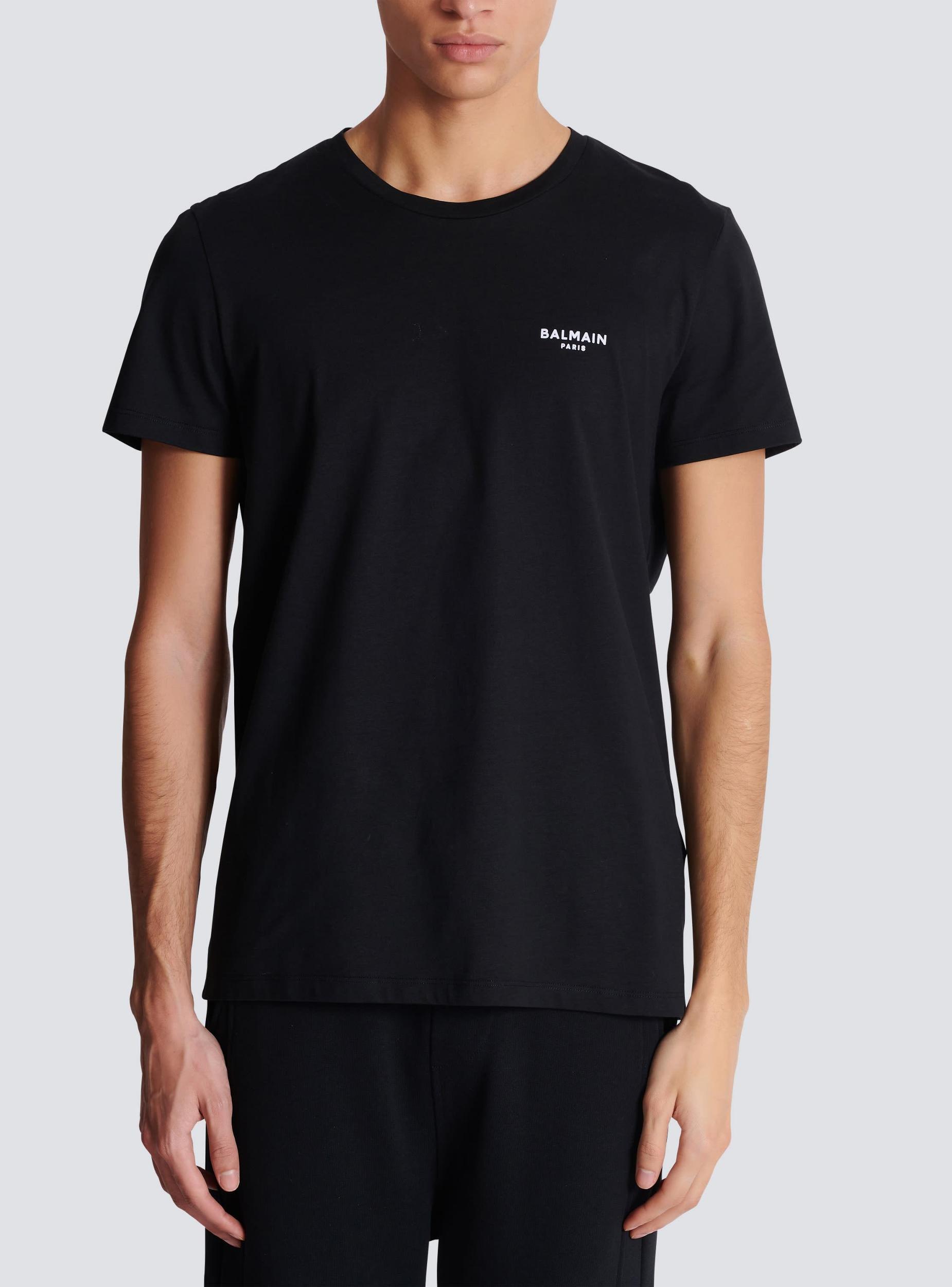 Balmain Paris flocked short-sleeved T-shirt Product Image