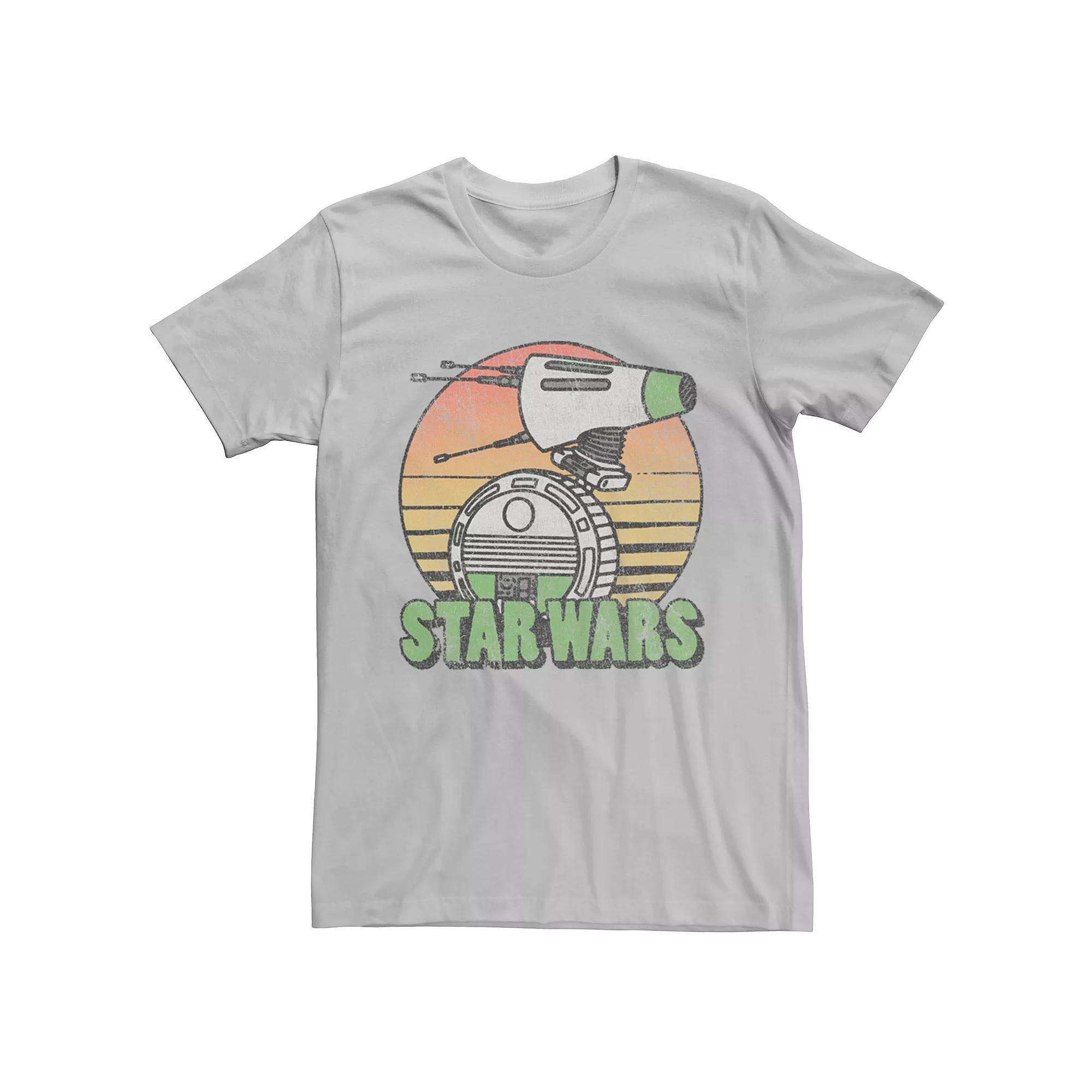 Men's Star Wars The Rise of Skywalker Retro D-0 Sunset Tee, Size: 3XL, Athletic Grey Product Image