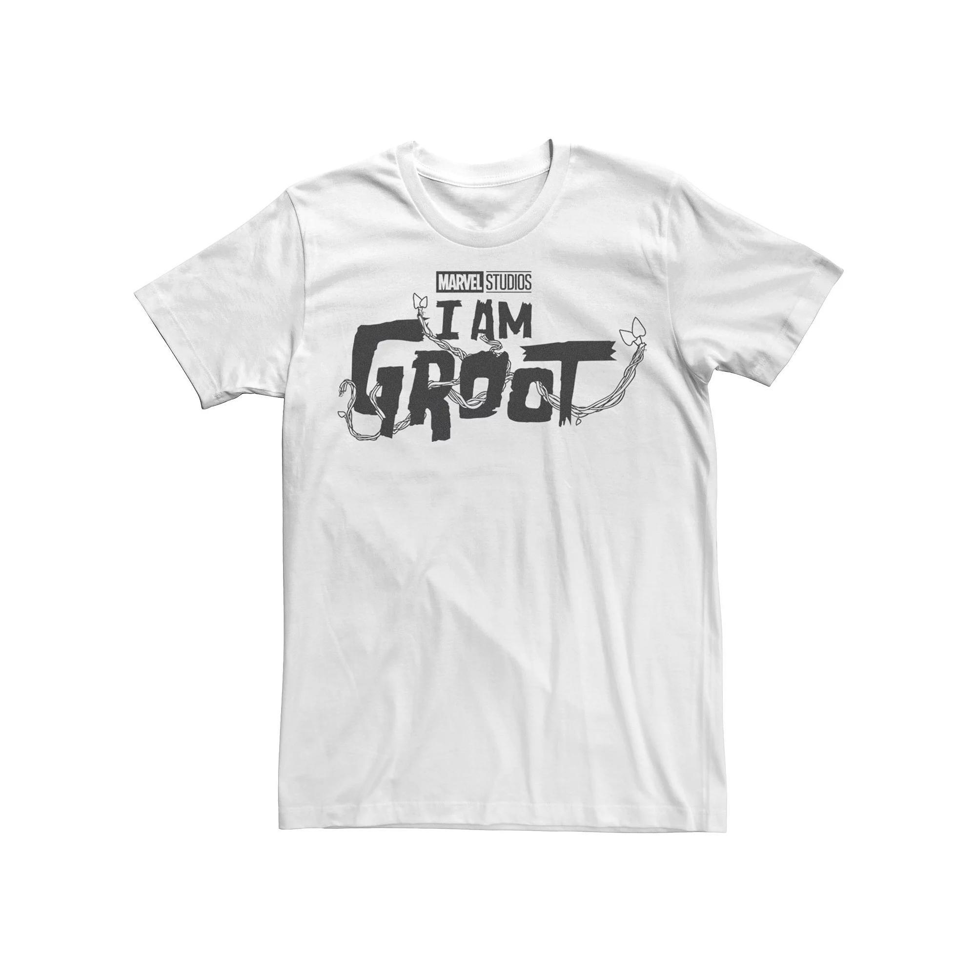 Men's Marvel I am Groot Black Logo Tee, Size: Medium, White Product Image