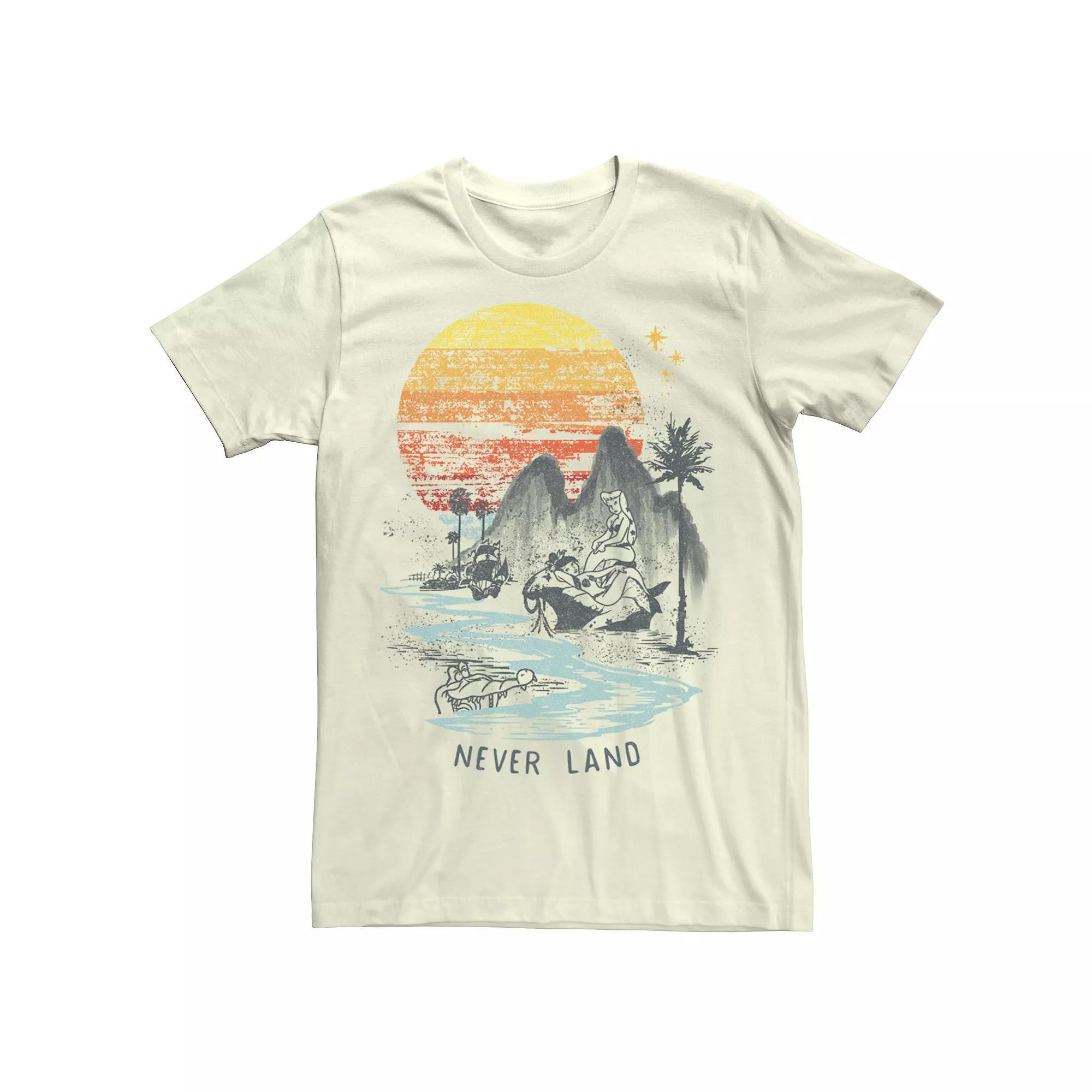 Disney's Peter Pan Mermaids In Never Land Men's Tee, Size: Medium, Natural Product Image