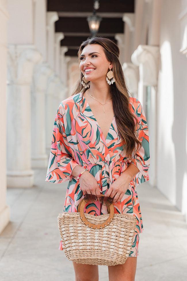 See You Soon in Tropical Wonder Green Tropical Printed Mini Dress FINAL SALE Product Image