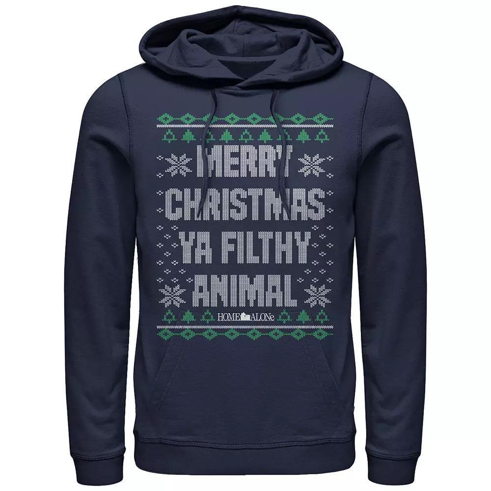 Big & Tall Home Alone Merry Christmas Ya Filthy Animal Sweater Graphic Hoodie, Men's, Size: Medium, Red Product Image