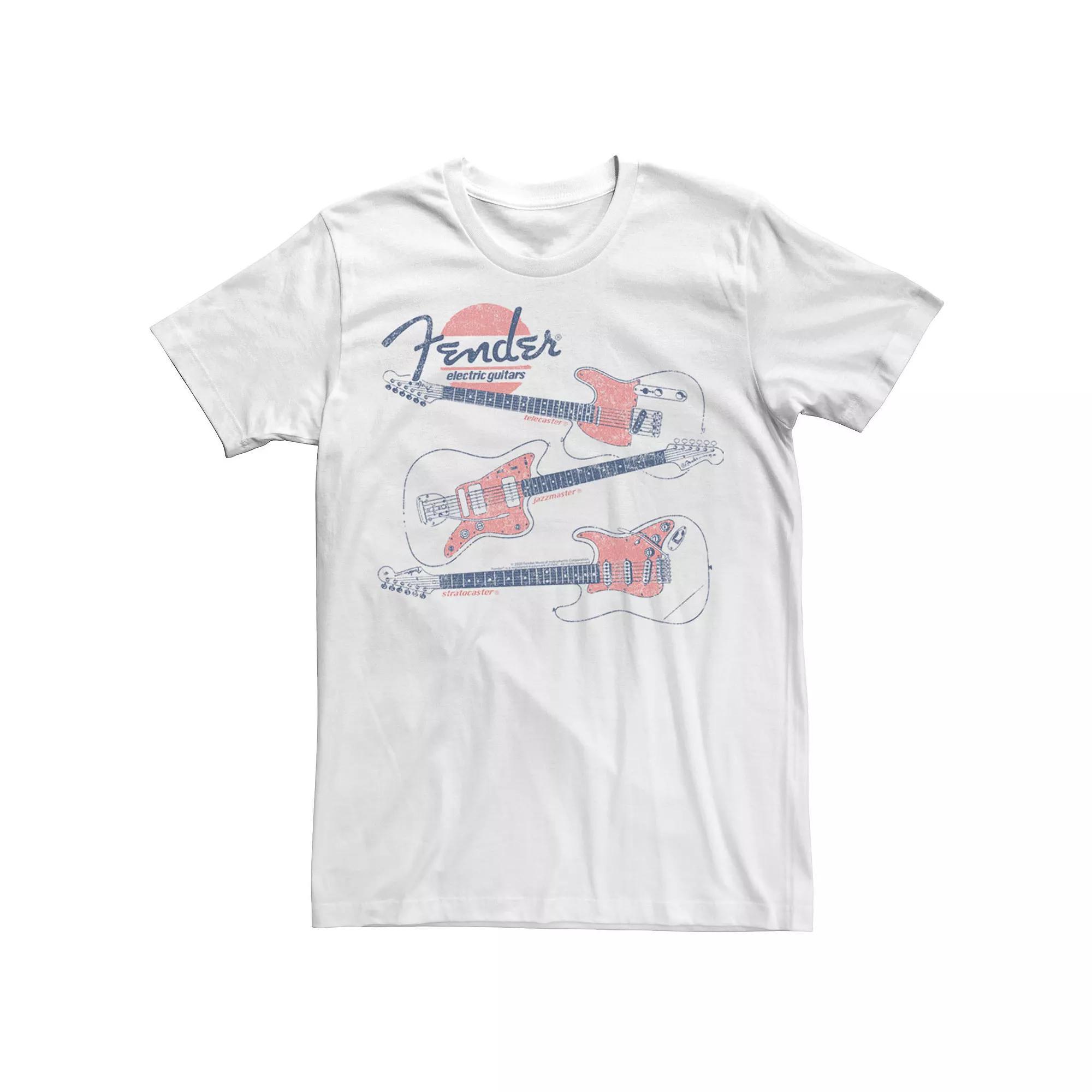 Men's Fender Vintage Guitars Graphic Tee, Size: XXL, White Product Image