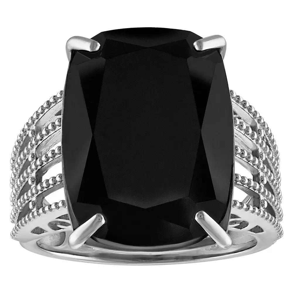 Tiara Sterling Silver Black Spinel Ring, Women's, Size: 9 Product Image
