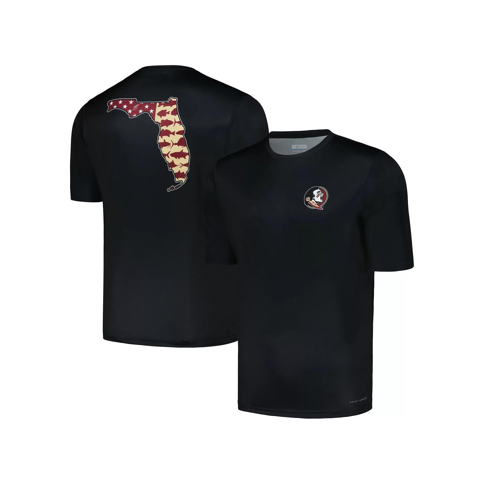 Men's Columbia Black Florida State Seminoles Terminal Tackle State Omni-Shade T-Shirt, Size: Large Product Image