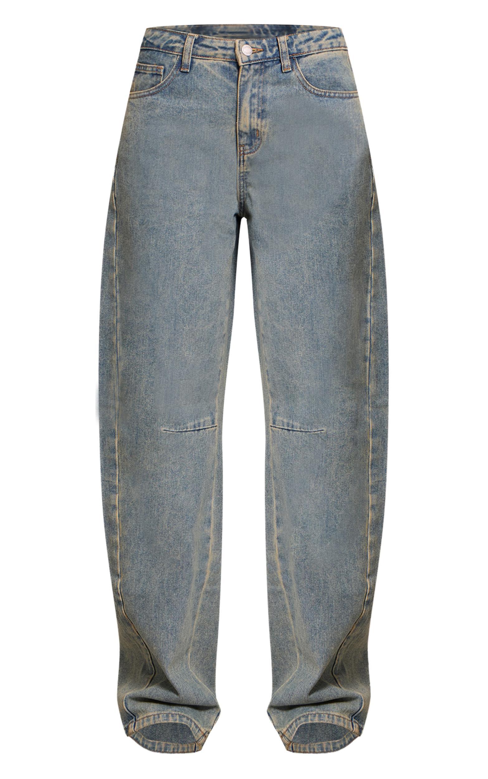 Tall Vintage Seam Detail Low Rise Barrel Jeans Product Image
