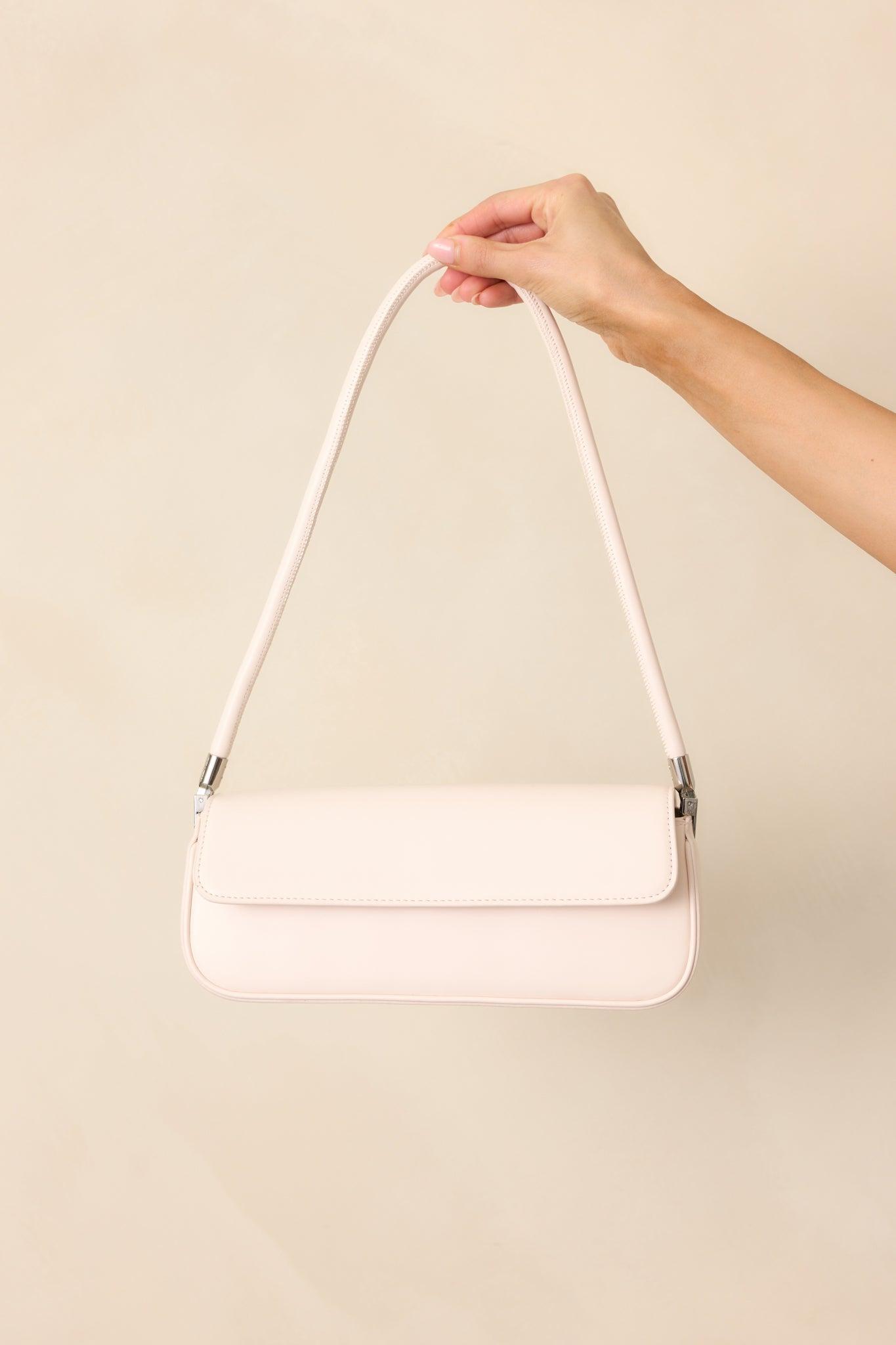New York Nights Ivory Faux Leather Baguette Handbag Product Image
