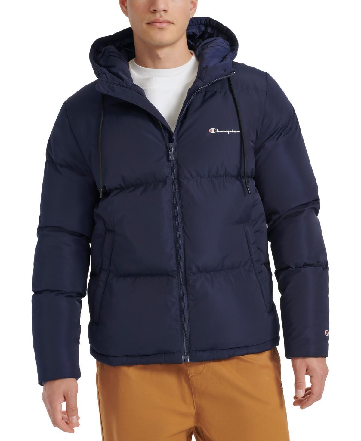 Men's Champion® Hooded Puffer Jacket, Size: XL, Orange Product Image