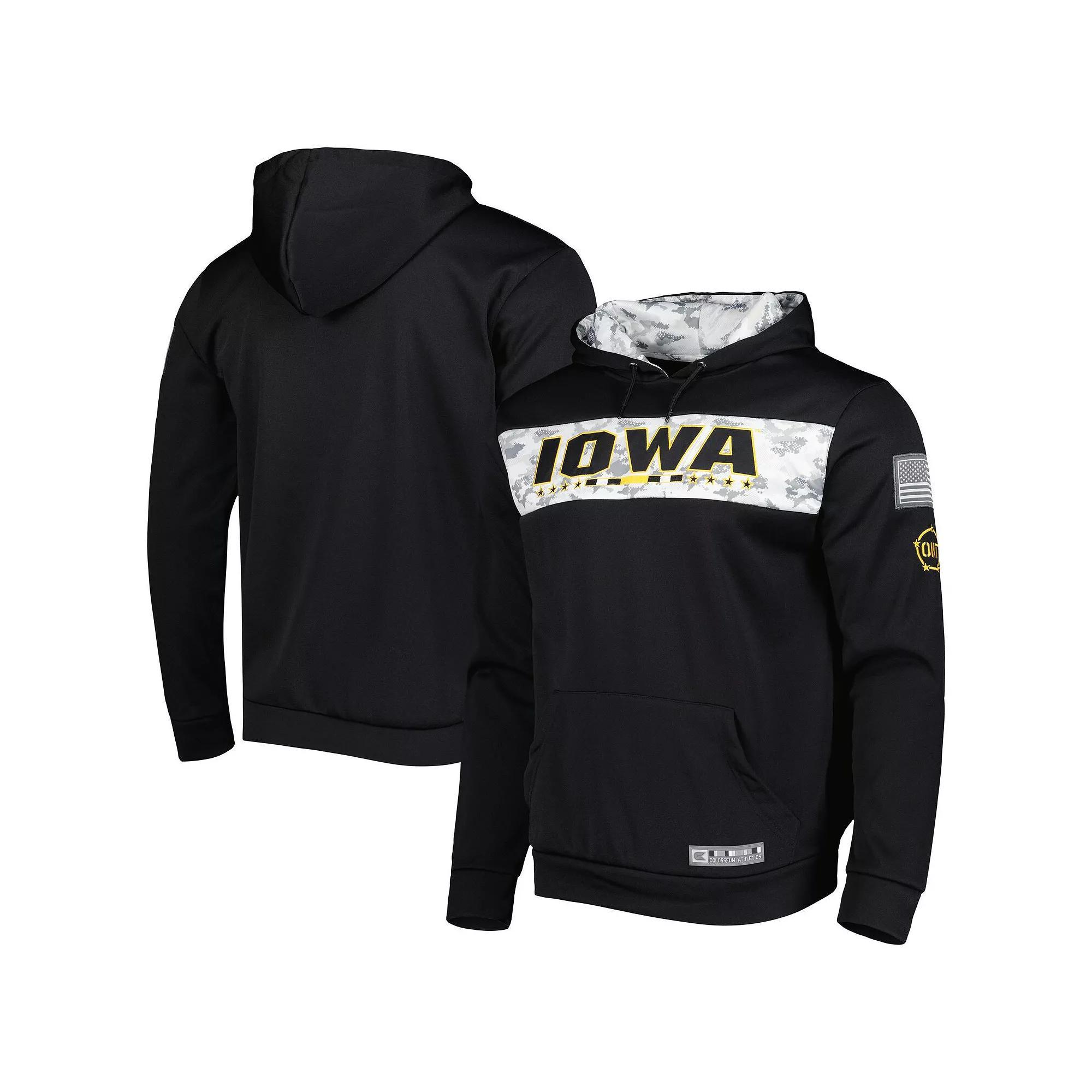 Men's Colosseum Black Iowa Hawkeyes OHT Military Appreciation Team Color Pullover Hoodie, Size: Medium Product Image