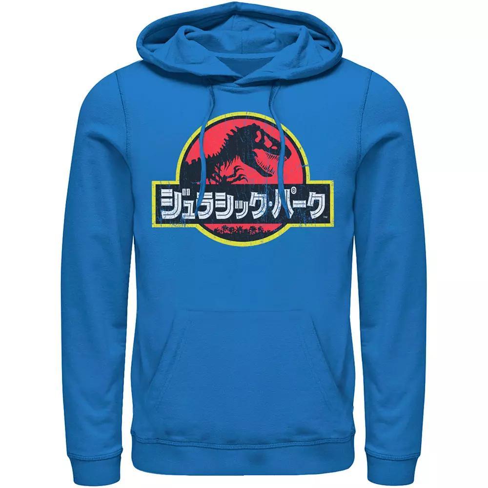 Mens Jurassic Park Logo Outlined Hoodie, Men's, Size: XL, Athletic Grey Product Image