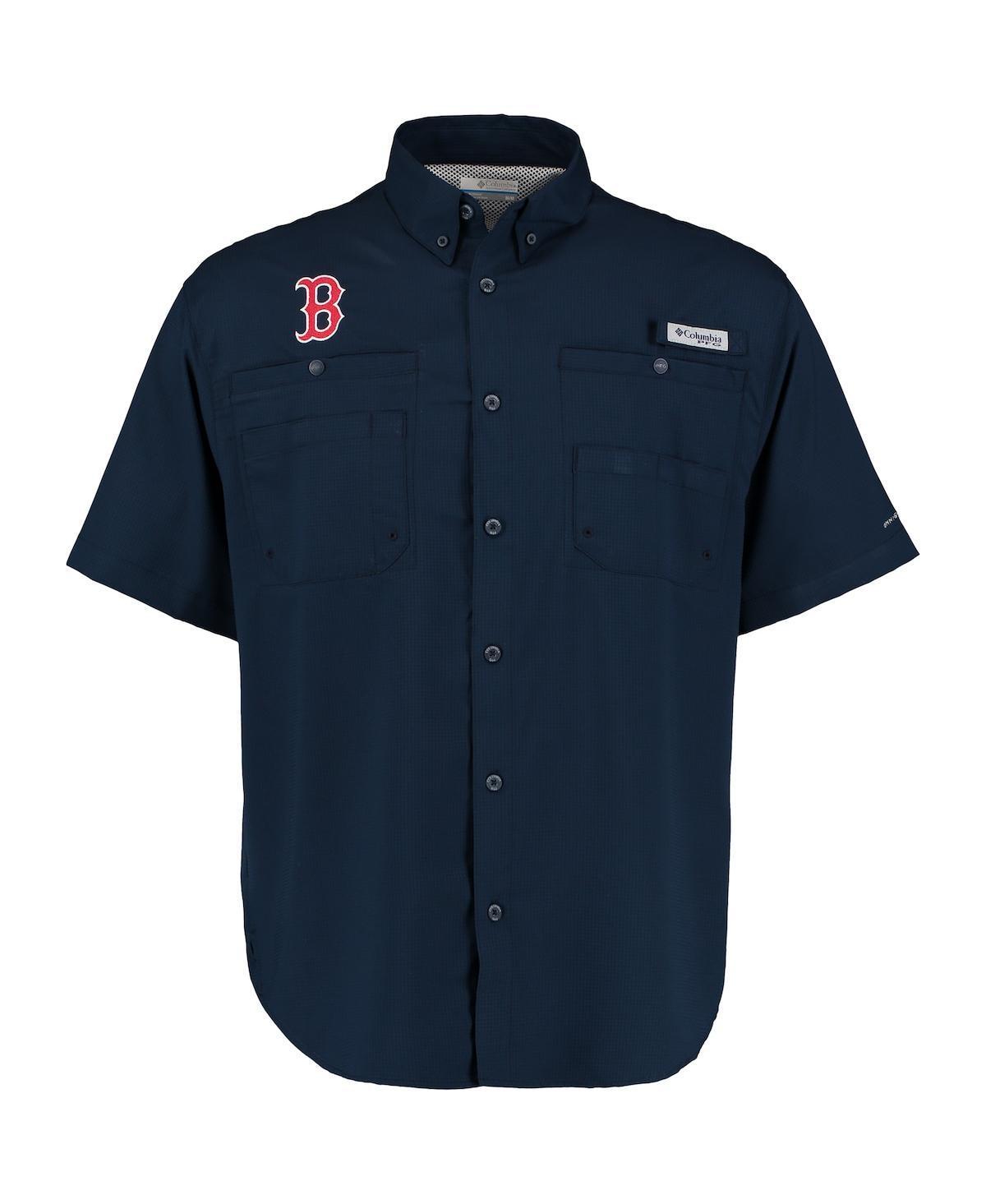Men's Columbia Navy Boston Red Sox Tamiami Omni-Shade Button-Down Shirt, Size: Medium, Blue Product Image